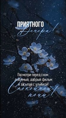 Открытка «Доброй ночи»: Добрый вечер и спокойной ночи любимому.