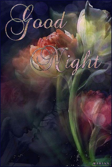 Открытка «Доброй ночи»: Спокойной ночи: Романтичная открытка «Нежные цветы». Тэги: Спокойной ночи, любимая женщина…