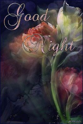 Открытка «Доброй ночи»: Спокойной ночи: Романтичная открытка «Нежные цветы». Тэги: Спокойной ночи, любимая женщина…