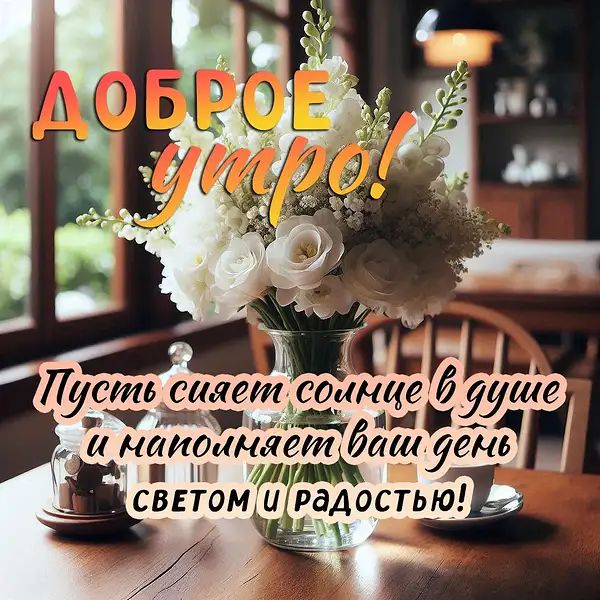 Открытка «С добрым утром»: С добрым утром! Нежный букет для хорошего утреннего настроения. Тэги: С добрым утром…