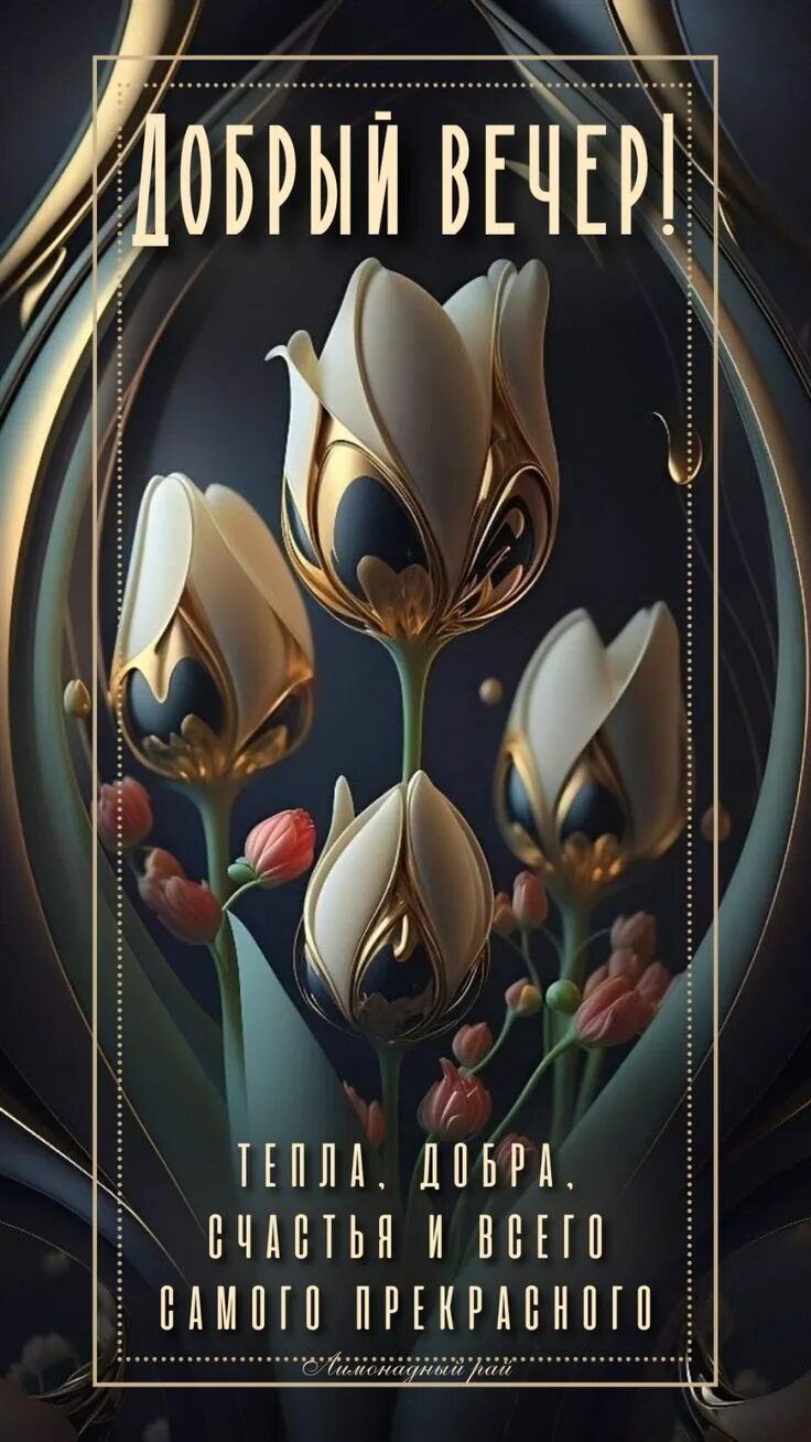 Открытка «Добрый вечер и пожелания»: Добрый вечер! Нежное пожелание тепла и счастья. Тэги: Добрый вечер красивые…
