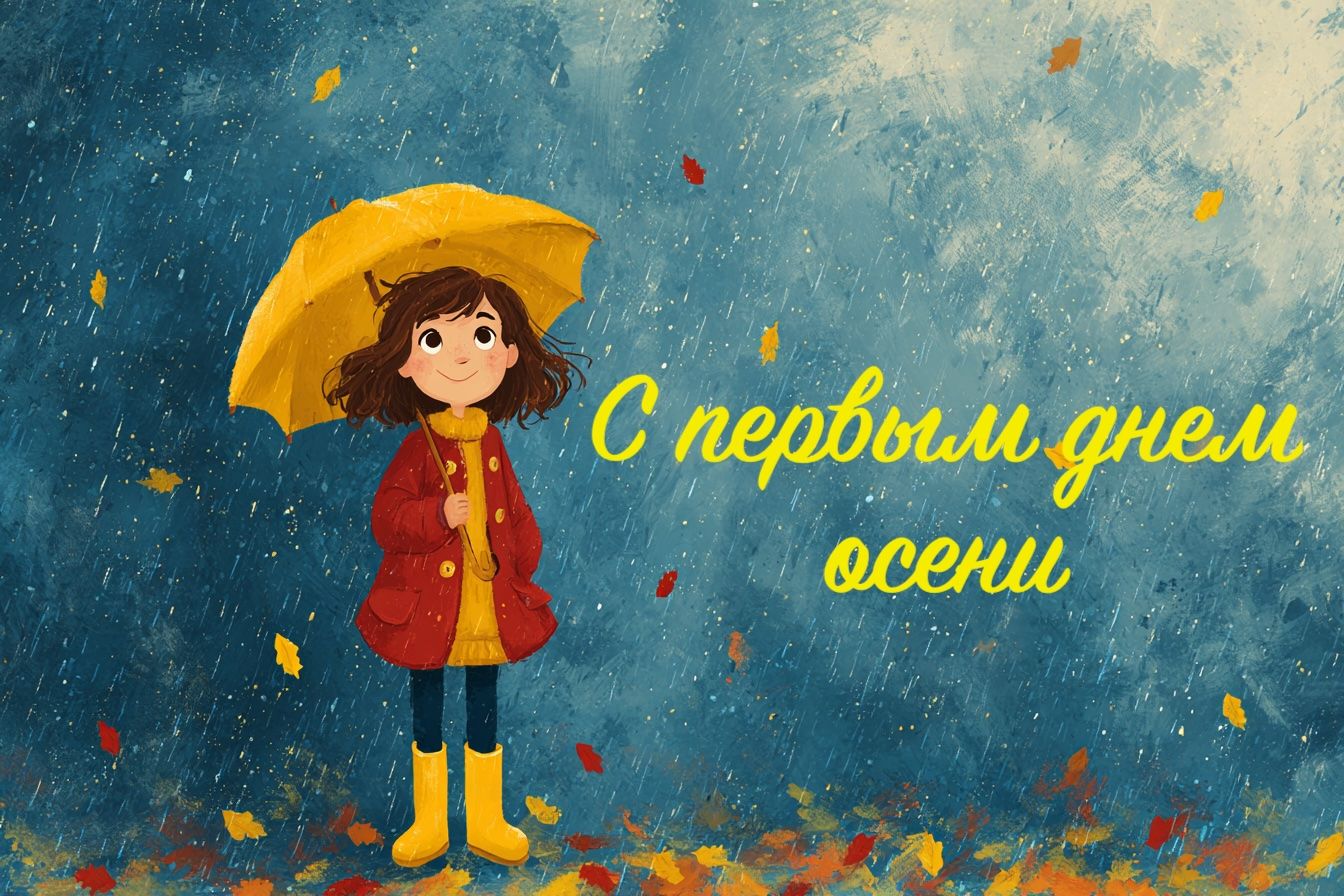 Открытка «Добрый день»: Добрый день: С первым днем осени!. Тэги: Добрый день и добрые пожелания, Добрый день, для под…