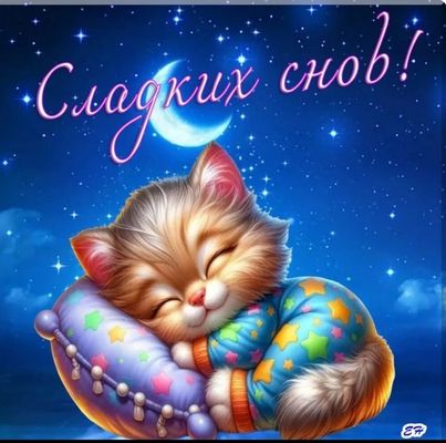 Открытка «Доброй ночи»: Спокойной ночи: милая открытка с котиком «Сладких снов!». Тэги: Спокойной ночи, Спокойной ночи…