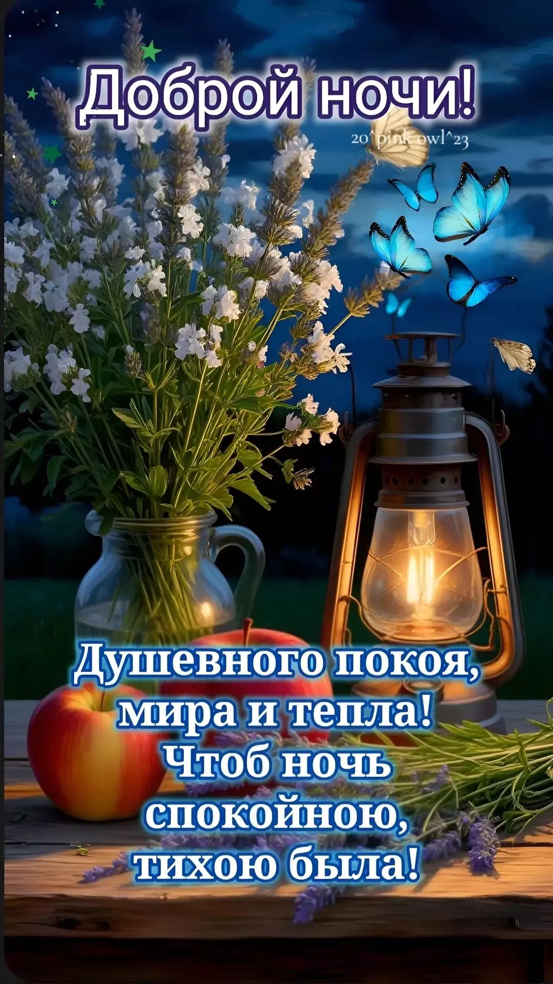 Открытка «Доброй ночи»: Спокойной ночи: открытка с пожеланием душевного покоя. Тэги: Спокойной ночи, Спокойной ночи…