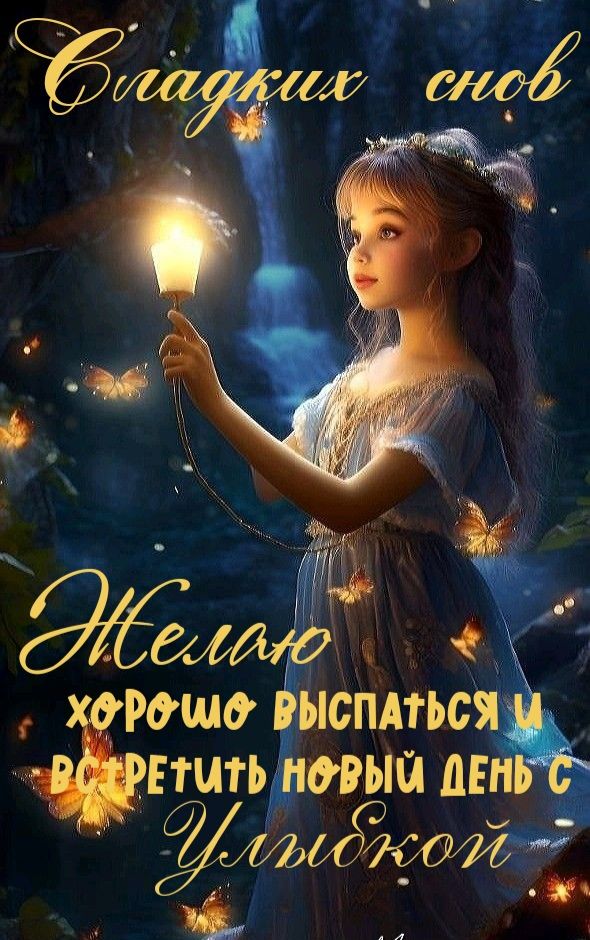 Открытка «Доброй ночи»: Открытка доброй ночи: Сладких снов и улыбок. Тэги: Спокойной ночи, Спокойной ночи, красивые…