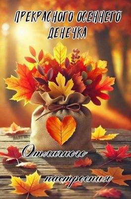 Открытка «Добрый день»: Добрый день: «Прекрасного осеннего денечка». Тэги: Добрый день и добрые пожелания, Добрый день…