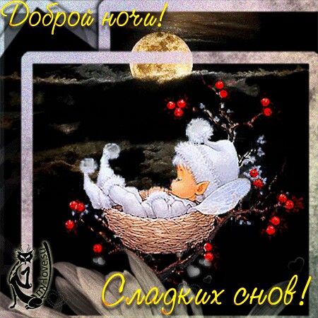 Открытка «Доброй ночи»: Спокойной и доброй ночи: Сладких снов. Тэги: Спокойной ночи, Спокойной ночи, с пожеланиями…