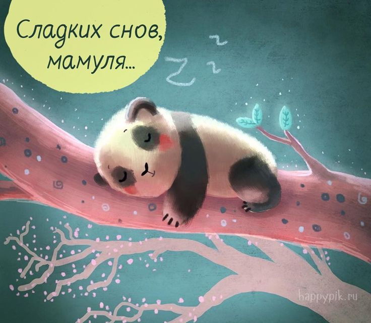 Открытка «Доброй ночи»: Доброй ночи, мамуля: милая панда на ветке.