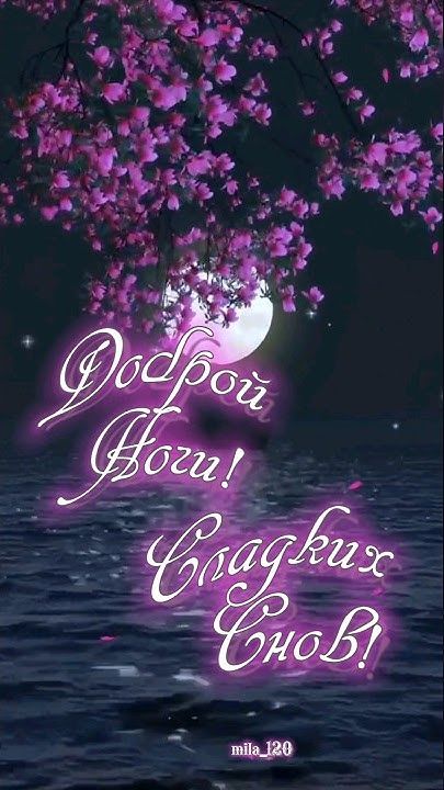 Открытка «Доброй ночи»: Доброй ночи и сладких снов: Луна и цветы. Тэги: Спокойной ночи, Спокойной ночи, красивые…