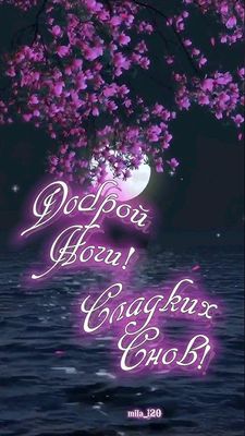 Открытка «Доброй ночи»: Доброй ночи и сладких снов: Луна и цветы. Тэги: Спокойной ночи, Спокойной ночи, красивые…