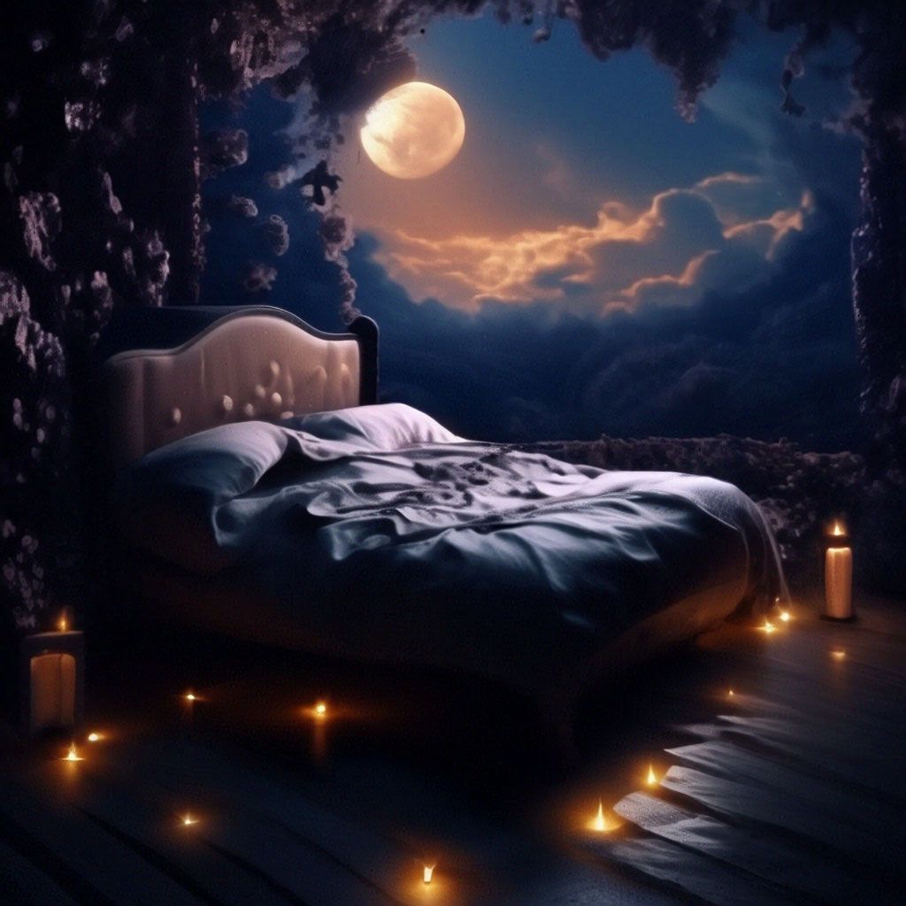 Открытка «Доброй ночи»: Спокойной ночи: открытка с луной и свечами. Тэги: Спокойной ночи, Спокойной ночи, с пожелания…