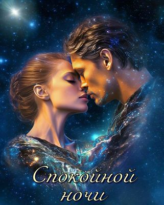 Открытка «Доброй ночи»: Спокойной ночи: романтика и волшебное звездное небо. Тэги: Спокойной ночи, Спокойной ночи…