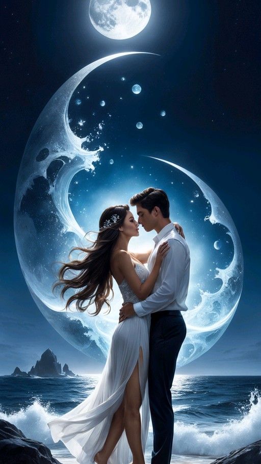 Открытка «Доброй ночи»: Спокойной ночи: романтика под луной для любимых. Тэги: Спокойной ночи, любимая женщина, ночной…