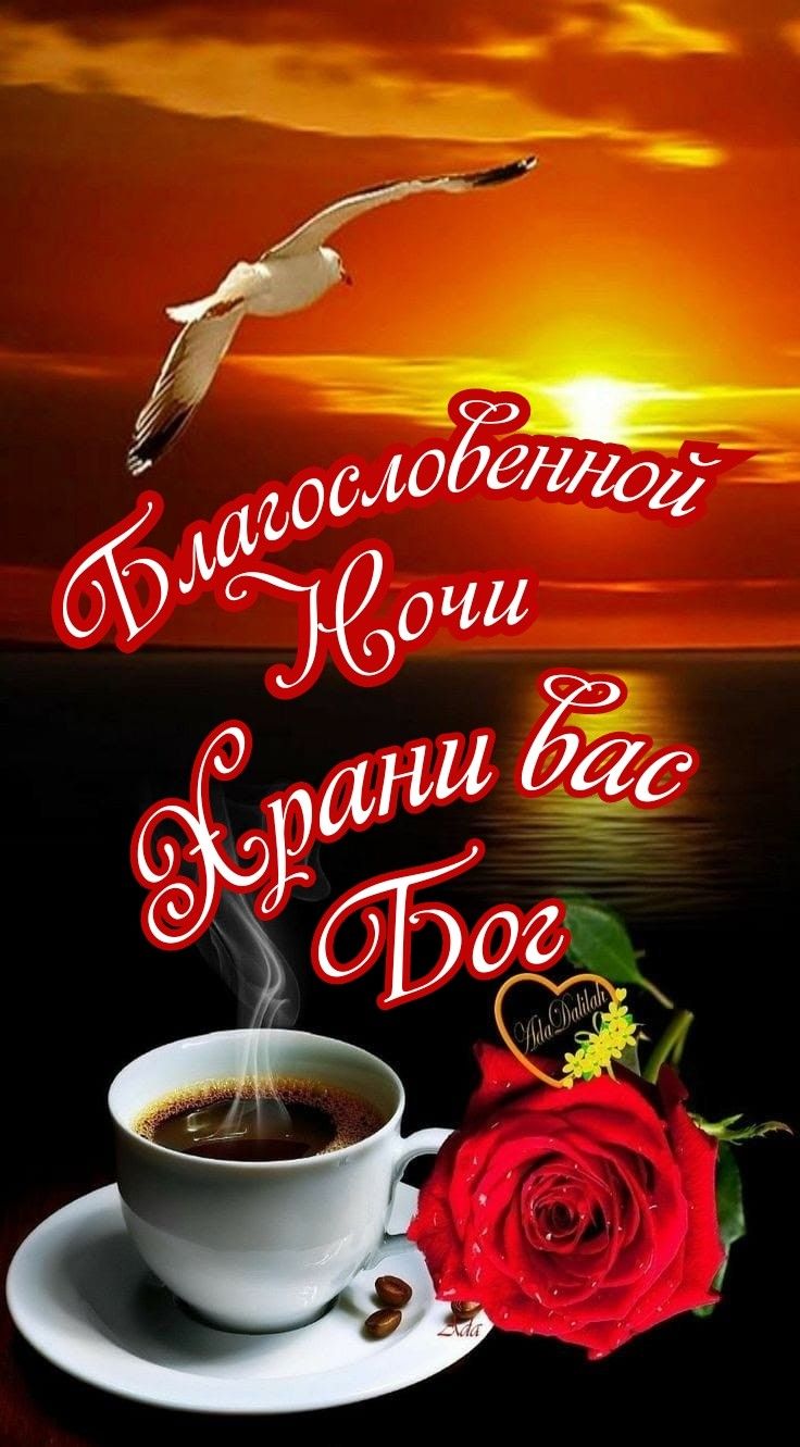 Открытка «Доброй ночи»: Спокойной ночи: христианское пожелание с розой и кофе. Тэги: Спокойной ночи, христианский…