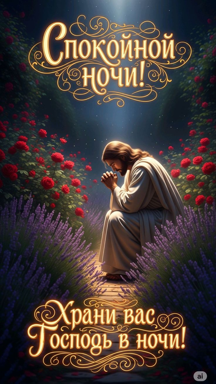 Открытка «Доброй ночи»: Храни вас Господь: пожелание Спокойной ночи. Тэги: Спокойной ночи, христианский, Доброй и спо…