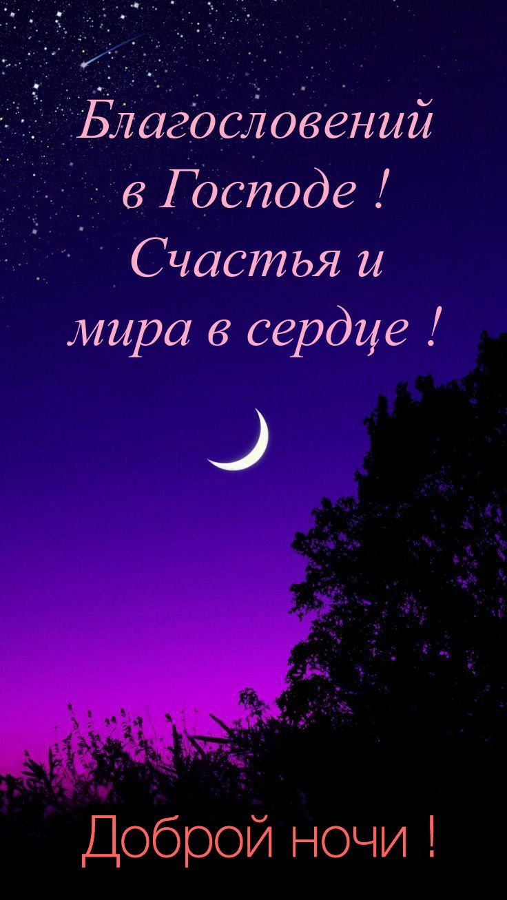 Открытка «Доброй ночи»: Доброй ночи: Христианское пожелание под звездным небом. Тэги: христианский