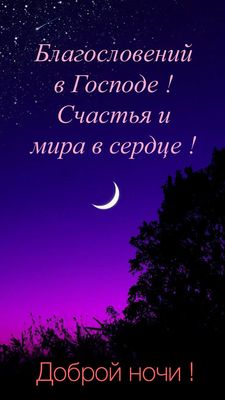 Открытка «Доброй ночи»: Доброй ночи: Христианское пожелание под звездным небом. Тэги: христианский