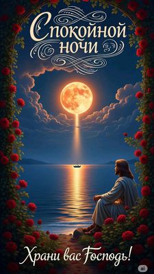 Открытка «Доброй ночи»: Спокойной ночи: Храни вас Господь. Тэги: Спокойной ночи, христианский, Спокойной ночи, красив…