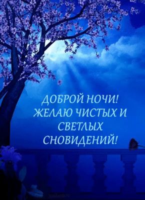 Открытка «Доброй ночи»: Доброй ночи: Пожелание светлых сновидений. Тэги: чистый