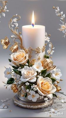 Открытка «Любимая женщина»: Добрый вечер: «Свеча и нежные розы». Тэги: Добрый вечер и пожелания, Добрый вечер красивые…