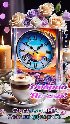 Открытка «Доброй ночи»: Доброй ночи: пожелание сказочных сновидений. Тэги: Спокойной ночи, час, долг, Спокойной ночи…