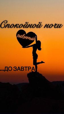 Открытка «Доброй ночи»: Спокойной ночи, любимый: открытка с сердцем на закате. Тэги: Спокойной ночи, любимый мужчина…