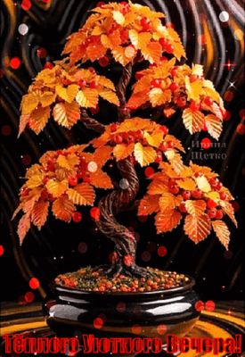 Открытка «Бонсай»: Добрый вечер: Теплого и уютного вечера!. Тэги: Добрый вечер и пожелания, Доброго вечера и хорошего…