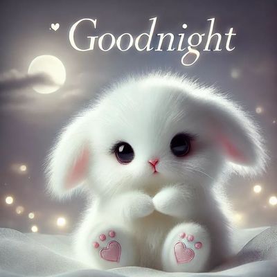 Открытка «Доброй ночи»: Спокойной ночи: Милый зайчик под луной. Тэги: Спокойной ночи, Спокойной ночи, с пожеланиями…