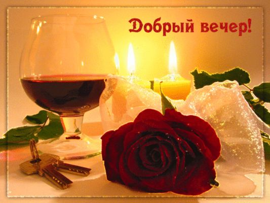 Открытка «Добрый вечер и пожелания»: Добрый вечер! Романтическая открытка с розой. Тэги: Доброго вечера и хорошего на…