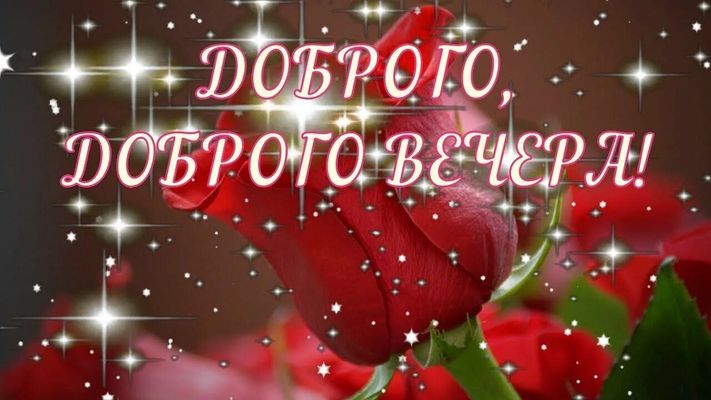 Открытка «Пожелание»: Добрый вечер: «Сверкающая красная роза» в подарок. Тэги: настроение, надпись, женщина, хороший…
