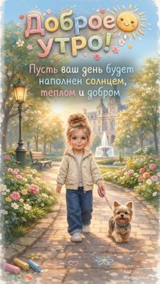 Открытка «С добрым утром»: Доброе утро: пусть день наполнится теплом!. Тэги: животное, пожелание, позитивная, отлично…