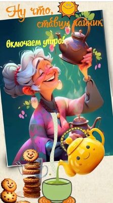 Открытка «С добрым утром»: Доброе утро с ароматным чаем и улыбкой!. Тэги: пожелание, хорошего дня, отличное настроение…