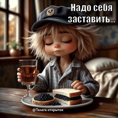 Открытка «С добрым утром»: Доброе утро: когда надо себя заставить. Тэги: хорошего дня, пожелание, позитивная, юмор…