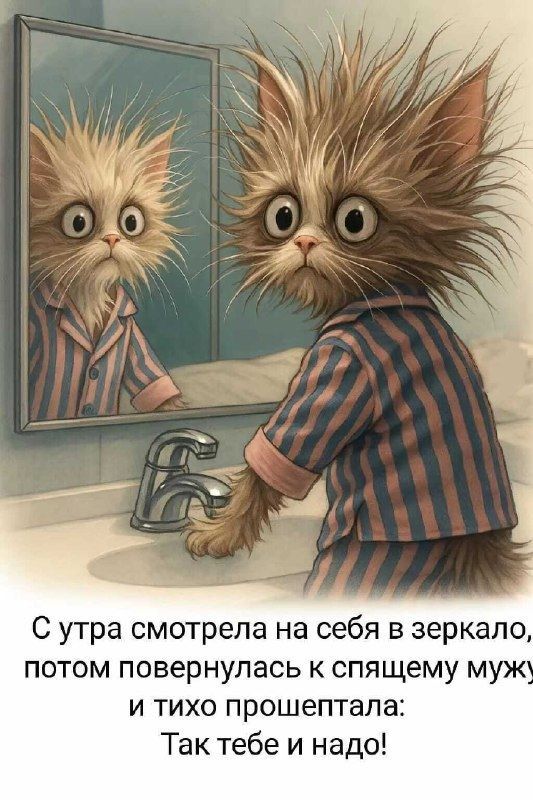 Открытка «С добрым утром»: Так тебе и надо! С добрым утром с юмором. Тэги: кот, животное, пожелание, позитивная…