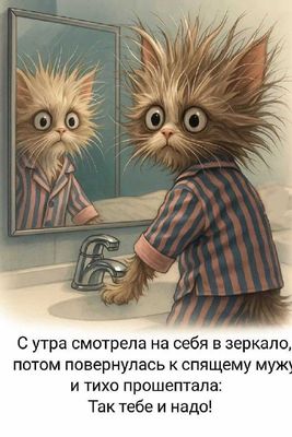 Открытка «С добрым утром»: Так тебе и надо! С добрым утром с юмором. Тэги: кот, животное, пожелание, позитивная…