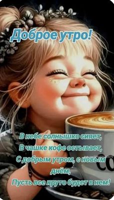 Открытка «С добрым утром»: Доброе утро! Пусть новый день подарит радость и счастье!. Тэги: пожелание, улыбка, утро…