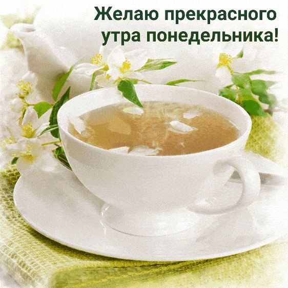 Открытка «С добрым утром»: Прекрасное утро понедельника! Нежность и чай.. Тэги: пожелание, позитивная, хорошего дня…