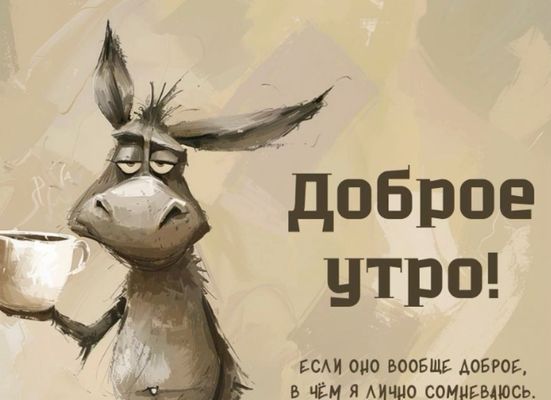 Открытка «С добрым утром»: Доброе утро, если оно доброе!. Тэги: животное, пожелание, юмор, прикольная, смешная, утро…