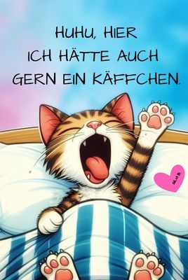 Открытка «С добрым утром»: Эй, мне тоже кофе! С добрым утром, милый котик!. Тэги: кот, животное, пожелание, отличное…