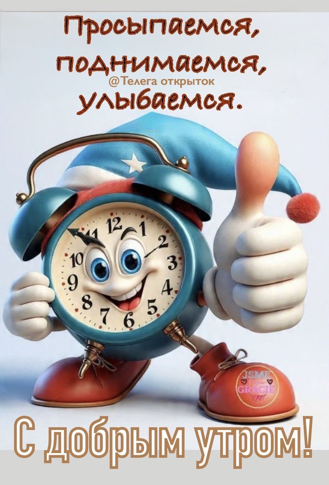 Открытка «С добрым утром»: С добрым утром: Просыпаемся и улыбаемся!. Тэги: пожелание, позитивная, хорошего дня…