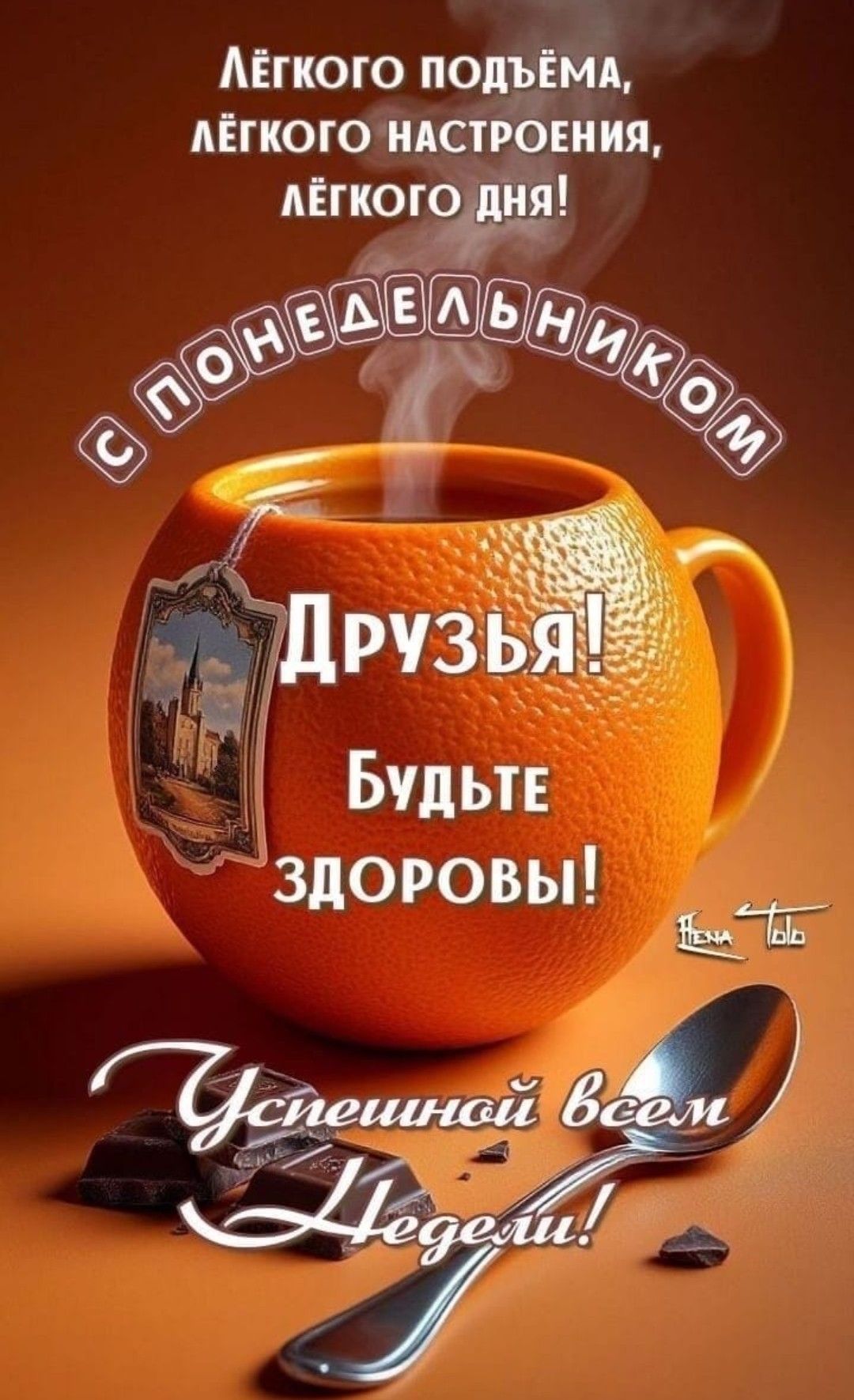 Открытка «С добрым утром»: С добрым утром, друзья! Легкого понедельника!. Тэги: пожелание, утро, друг, подруга…