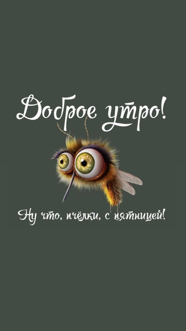 Открытка «С добрым утром»: Доброе утро! Пчёлки, с пятницей!. Тэги: пожелание, позитивная, отличное настроение, юмор…