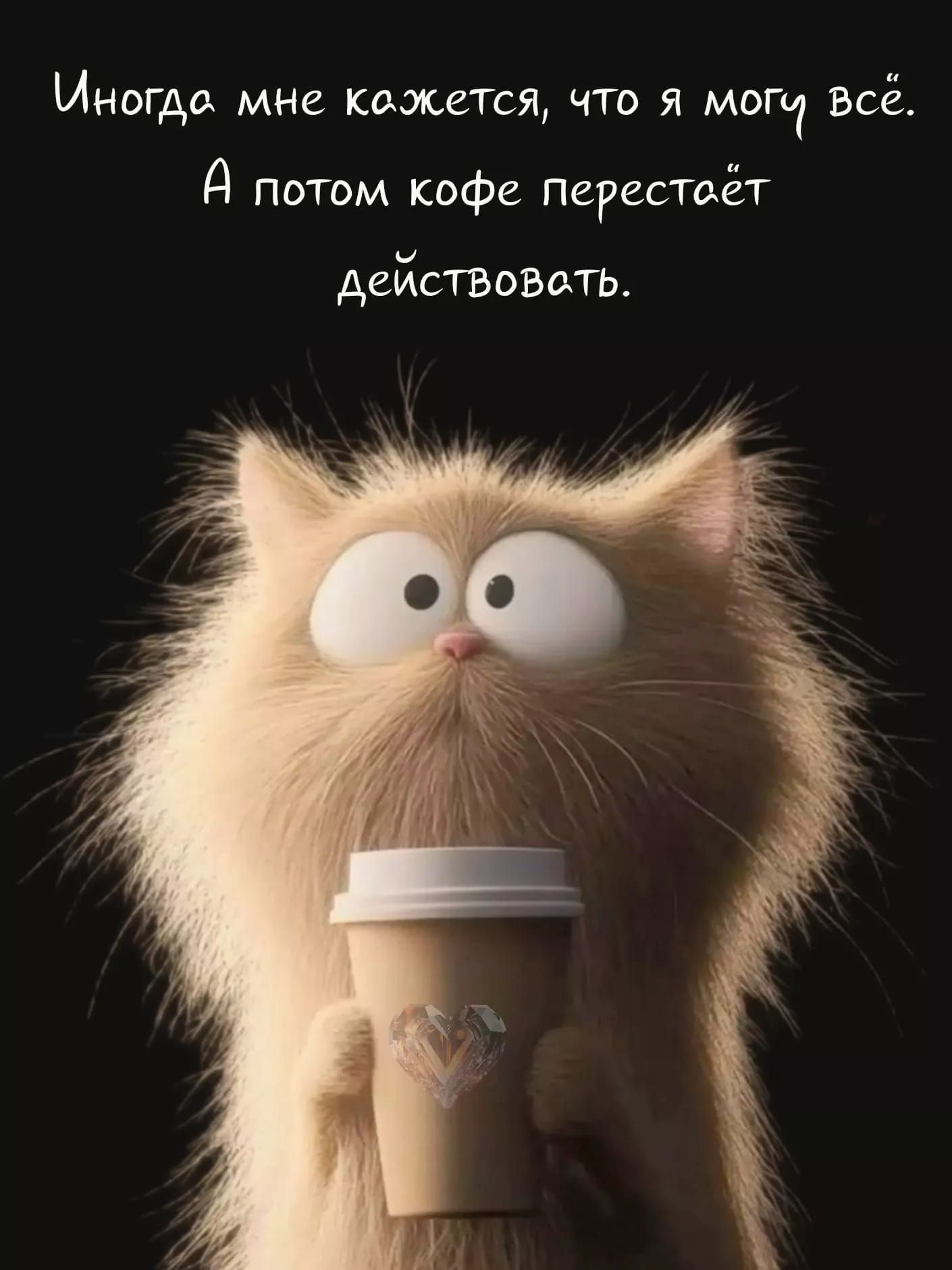 Открытка «С добрым утром»: С добрым утром: когда кофе дарит суперсилу!. Тэги: кот, животное, пожелание, позитивная…