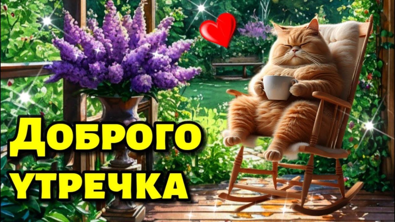 Открытка «С добрым утром»: Уютное доброе утро с пушистым котом. Тэги: кот, животное, пожелание, позитивная, хорошего…