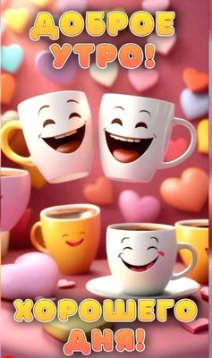 Открытка «С добрым утром»: Доброе утро: улыбки и сердечки для чудесного дня!. Тэги: пожелание, позитивная, хорошего д…