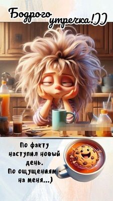 Открытка «С добрым утром»: Бодрого утречка! По ощущениям на меня.... Тэги: пожелание, позитивная, хорошего дня…