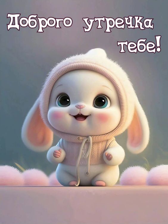 Открытка «С добрым утром»: Доброго утречка от милого зайчика!. Тэги: животное, пожелание, позитивная, улыбка, красивая…