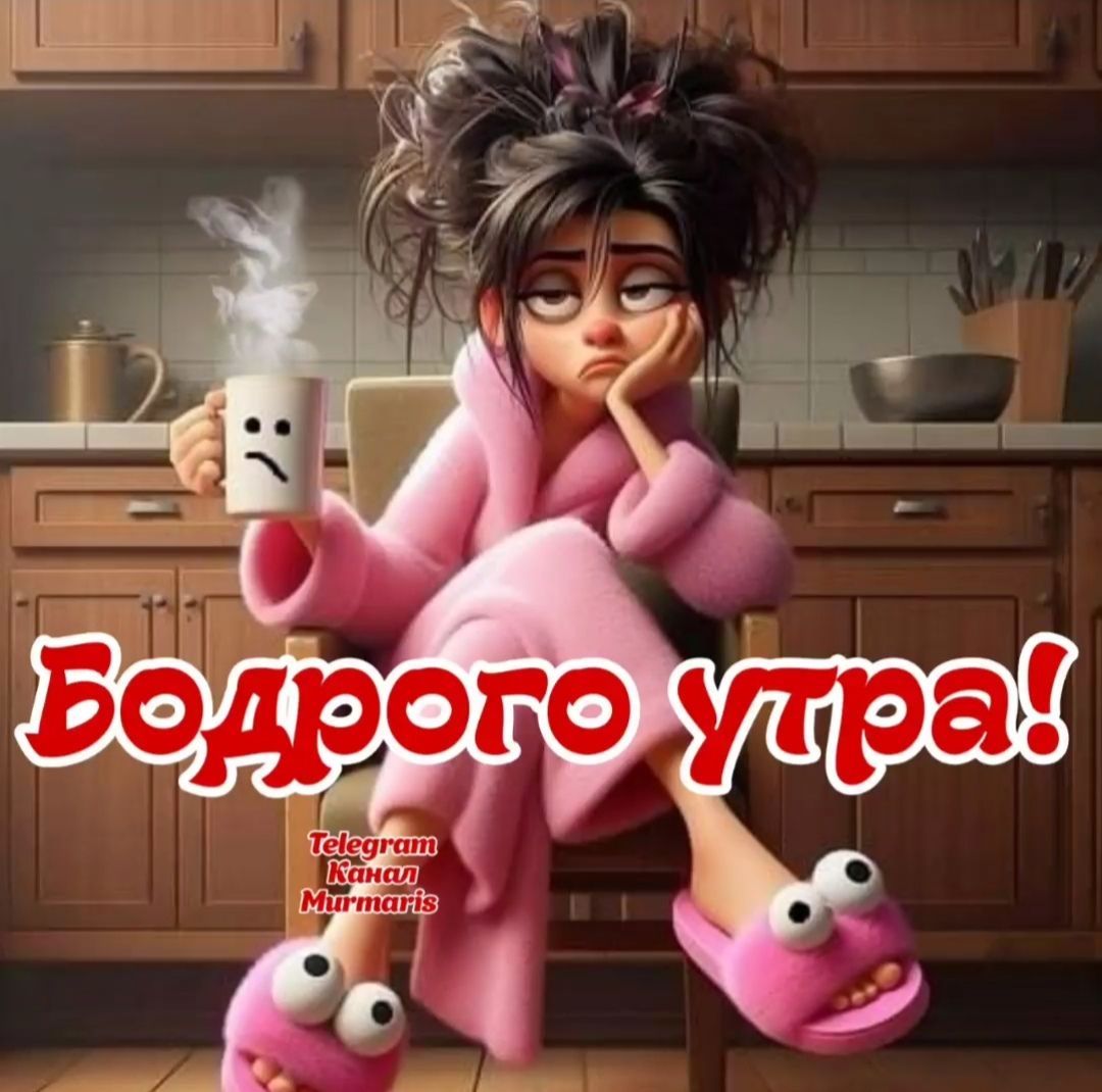 Открытка «С добрым утром»: Бодрого утра! Когда утро совсем не бодрое. Тэги: С добрым утром, женщине, С добрым утром с…