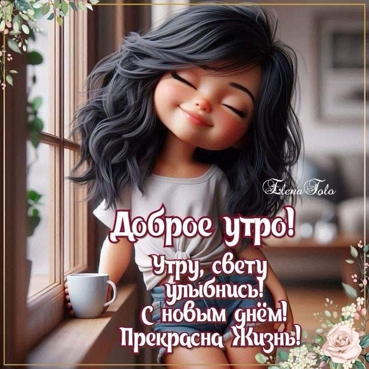Открытка «С добрым утром»: Доброе утро: улыбнись жизни и новому дню!. Тэги: хорошего дня, пожелание, позитивная…