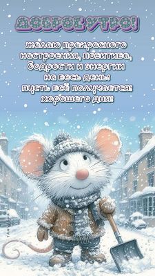 Открытка «С добрым утром»: Доброе утро! Пусть день будет полон позитива!. Тэги: хорошего дня, животное, пожелание…